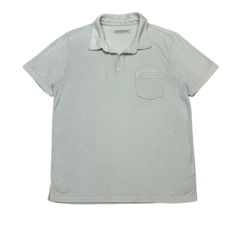 Outerknown Hightide Terry Polo Shirt Organic Cotton Men's M Short Sleeve READ